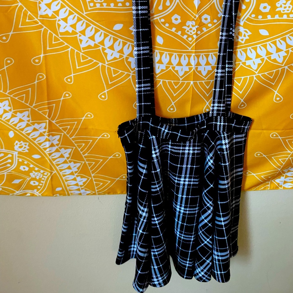 Black and white suspender dress/skirt